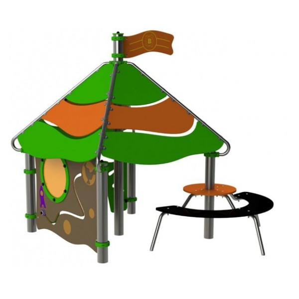 Cabane eluni029 aire de jeux pour enfant Ovalequip