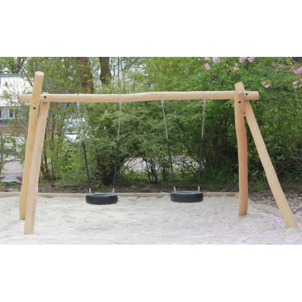 Portique robinier pneu LE20200 aire de jeux pour enfant Ovalequip