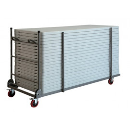 Vue en situation Chariot pour tables rectangles matériels de festivités proposé par ovalequip