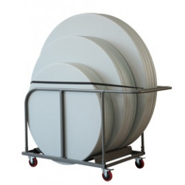 Vue en situation Chariot pour tables rondes matériels de festivités proposé par ovalequip