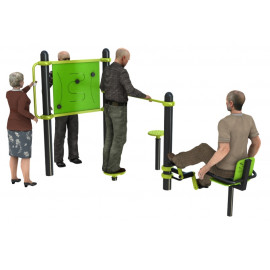 Vue principale combiné 4 seniors parcours motricité séniors Ovalequip