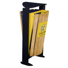 Coloris Jaune et Bleu corbeille arkéa double flux 2 x 60 litres mobilier urbain corbeilles ovalequip