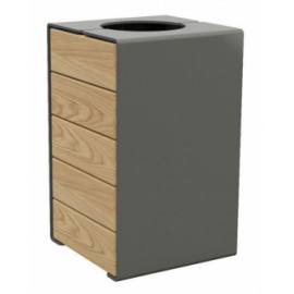 Version sans couvercle corbeille Kub mobilier urbain corbeilles ovalequip