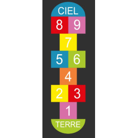 Marelle 4x1 m vue principale Marelle 4 x 1 m aire de jeux pour enfant Ovalequip