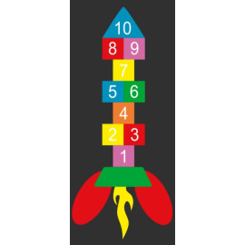 Marelle fusée vue principale Marelle fusée aire de jeux pour enfant Ovalequip