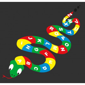 Marelle Serpent Alphabet vue principale Marelle Serpent Alphabet aire de jeux pour enfant Ovalequip