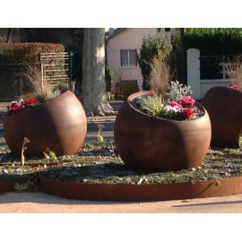 Vue Corten 1 Pot Maximo fleurissement Ovalequip