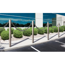 Potelet à chaines Potelet carrefour à chaines Ø60 Ø76 Ø90 Ø114 Ø168 mobilier urbain potelets ovalequip