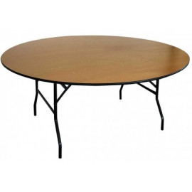Vue en situation Table traiteur ronde matériels de festivités proposé par ovalequip