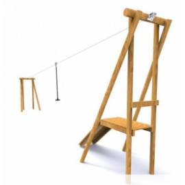 Tyrolienne bois 15 m aire de jeux pour enfant Ovalequip